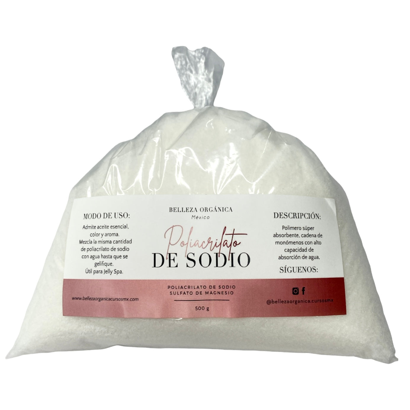 Poliacrilato de sodio para Jelly Spa 500gr – Belleza Orgánica Cursos México
